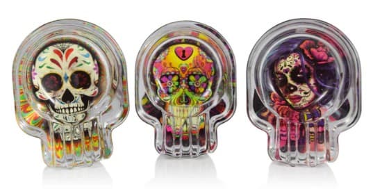 Glass Skull Ashtray (6/Box-#20120)
