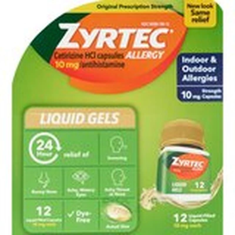 Zyrtec 24HR Allergy Relief Liquid Gels, 10mg Cetirizine HCl (12 ct)