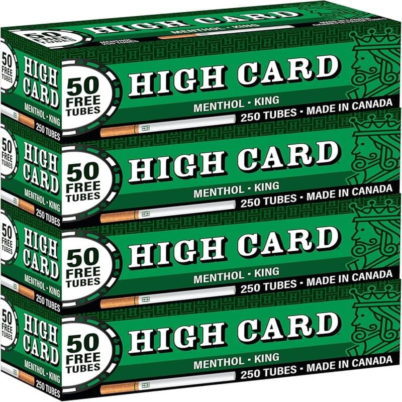 High Card Cigarette Tubes - Menthol (250 tubes)